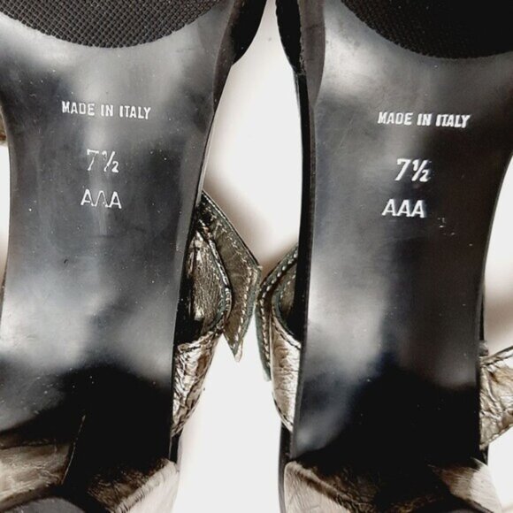 ROBERTO CAPUCCI Italy Genuine Leather T-strap Slingback Pump Heels Sz 7.5 AAA - Picture 15 of 16